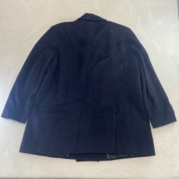 L.L. Bean Peacoat Size 20 Reg Navy Double Breasted Wool Cashmere Thinsulate - Picture 12 of 16